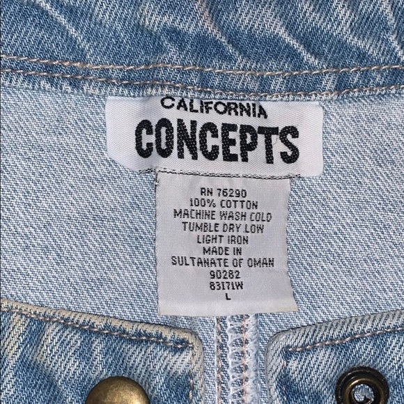 Vintage 90s Appliqué  Light Blue Jean Vest By California Concepts Size Large - Picture 7 of 10